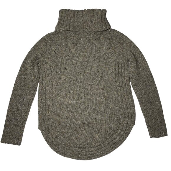 Vintage Cynthia Rowley XS Tan Gray Speckled Knit Wool Blend Turtleneck Sweater - Picture 1 of 16